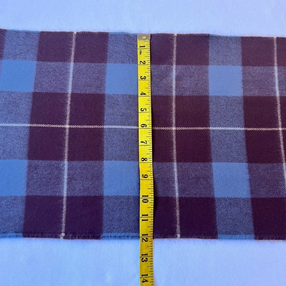 *FIRM PRICE* 100% Cashmere Plaid Fringe Made in England Scarf